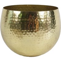 Leaf Hammered Brass Planter 22 X 18cm Gold Straight Edge