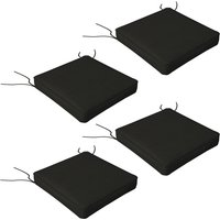 Outsunny Set Of 4 Outdoor Seat Cushions With Ties, Water-resistant Patio Bench Pad - Black