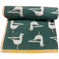 Bellissimo Home 100% Turkish Cotton Jacquard Hand Towel With Seagull Motif - Green