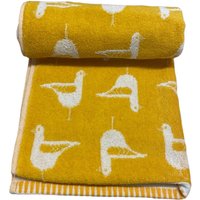 Bellissimo Home 100% Turkish Cotton Seagull Jacquard Bath Towel - Ochre