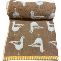 Bellissimo Home 100% Turkish Cotton Bath Sheet - Beige Seagull Jacquard Design