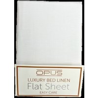 Bellissimo Home Premium Cotton Opus King Flat Sheet - White
