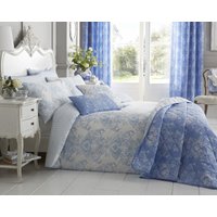 Bellissimo Home Cotton-rich Toile Duvet Cover Set Single Bed - Blue, 200 Thread Count