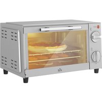 Homcom 9l Countertop Toaster Oven - Silver - 100°c-230°c Adjustable Temperature