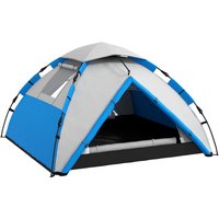 Outsunny 3-4 Person Instant Camping Tent - 2000mm Rain Protection, Blue, With Bag