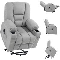 Homcom Electric Riser Recliner Chair With Remote - Light Grey, Enhanced Mobility Support