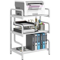 Homcom 3-tier Metal Storage Shelf With Waved Edges - White