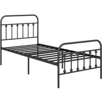 Homcom Metal Single Bed Frame 90 X 190cm Mattress Support Black W/ 33cm Underbed Storage