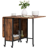 Homcom Expandable Folding Dining Table With Wheels & Brakes