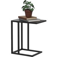 Homcom C Shape Side Table With Wood-effect Top - Black, Space-saving Design