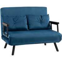 Homcom Folding Chair Bed With Footrest - Blue