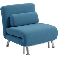 Homcom Steel Folding Sleeper Chair Sofa Bed - Blue, 150kg Capacity, Effortless Conversion