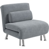 Homcom Folding Sleeper Chair Sofa Bed - Single Convertible 5 Position Grey 150kg
