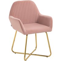 Homcom Velvet Accent Chair - Pink