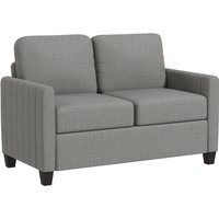 Homcom 2 Seater Sofa Burlap-feel Fabric Channel Tufting - Grey