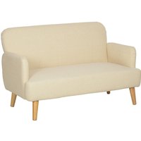Homcom Velvet 2 Seater Sofa - 21cm Thick Padding, Cream White