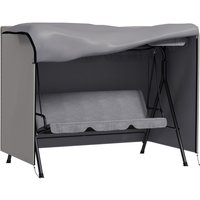 Outsunny Oxford Cloth Patio Swing Chair Cover - Light Grey, Waterproof, Uv Protection, Front Zip