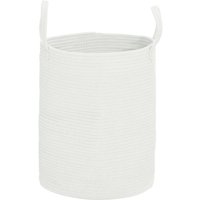 Homcom Cream Cotton Rope Laundry Basket With Handles - 36 Litre Capacity