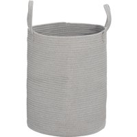 Homcom 36l Cotton Rope Laundry Basket With Handles - Grey