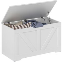 Homcom White Storage Trunk Bench - 80cm With Safety Hinges