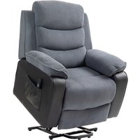 Homcom Power Lift Recliner Armchair With Remote - Corduroy Upholstery, Dark Grey