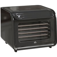 Homcom 6-tray Stainless Steel Food Dehydrator - Black, 35-70℃ Temperature Control, 48hr Timer