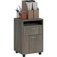Homcom 60cm Filing Cabinet With Drawers & Open Shelf - Grey