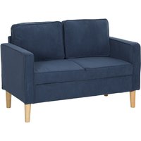 Homcom Corduroy Two-seater Sofa With 95 X 46.5cm Under-seat Storage - Blue