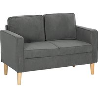 Homcom Corduroy Compact 2 Seater Sofa With 95 X 46.5cm Under Seat Storage - Grey