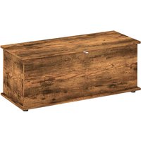 Homcom Wooden Storage Chest With Lid, 113l Capacity, Rustic Brown, 60kg Load
