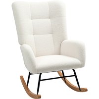 Homcom Teddy Fleece Rocking Chair - 90° To 115° Rocking Range, High-density Foam Filling