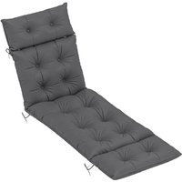 Outsunny High-density Polyester Pp Foam Sun Lounger Cushion - Dark Grey
