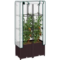 Outsunny Plastic Vegetable Planter With Trellis 80cm X 40cm X 140cm