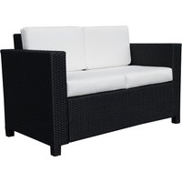 Outsunny Rattan Double Seat Sofa - Steel Frame, Garden Relaxer