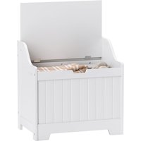 Homcom White Storage Trunk With Safety Hinge & U-shaped Handle - 56.4cm