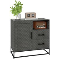 Homcom Grey Sideboard Cupboard With Adjustable Shelf & 2 Drawers
