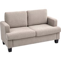 Homcom Chenille Fabric Loveseat Sofa - S-springs, Removable Cushions, 138cm, Light Brown