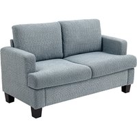 Homcom Chenille Fabric Loveseat Sofa - Light Grey, 138cm