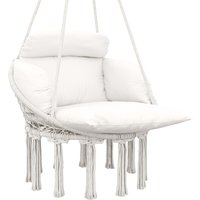 Outsunny Plush Hanging Hammock Chair - 320gsm Polyester Cotton, Steel Frame