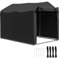 Outsunny Pe Cloth Garden Storage Shed With Roll-up Zipper Door - Black