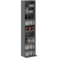 Homcom Particle Board Cd Dvd Storage Tower - 260 Cds / 120 Dvds - Grey