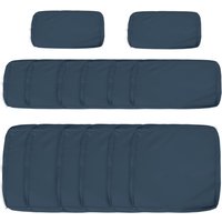 Outsunny Rattan Sofa Replacement Cushion Covers - Blue Polyester Fabric