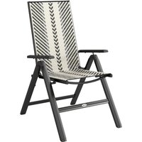 Outsunny Plastic Rattan Folding Garden Chair - 5-position Adjustable Backrest, Grey