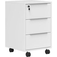 Homcom 3-drawer Locking Filing Cabinet - White