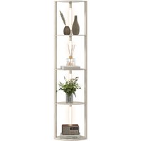 Homcom Oak Corner Floor Lamp With Dimmable Warm White Led Light 163.5cm
