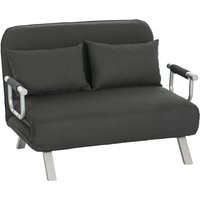 Homcom Click-clack Double Sofa Bed - Faux Suede, 5 Recline Positions, Charcoal Grey