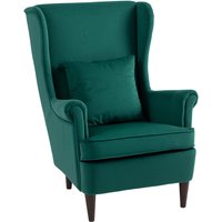 Homcom Velvet Wingback Occasional Chair - 70cm Tall Wingback, Green