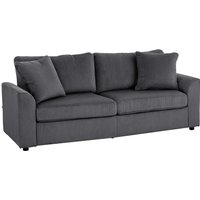 Homcom Jumbo Corduroy 3-seater Sofa Couch With Spring Cushion - Grey, 212cm