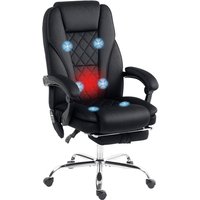 Vinsetto Massage Office Chair With Footrest & Heating - Black