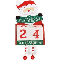 Christmas Wooden Advent Block Calendar - Special Granddaughter Countdown